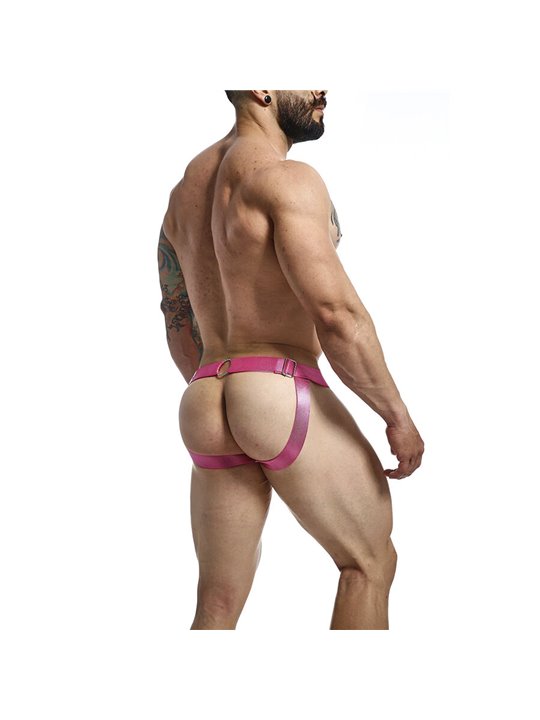 Mob Dngeon Snap Jokstrap - Sospensorio Rosa in Pelle con Catene