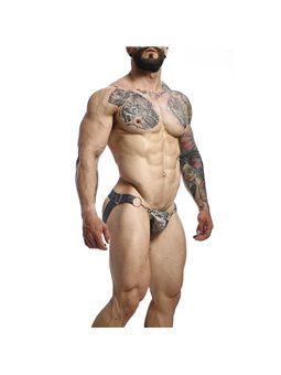 Mob Dngeon Ring Mounted - Sospensorio Grigio in Pelle con Catene