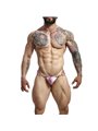 Mob Dungeon Ring Mounted - Pink Leather Jockstrap with Chains