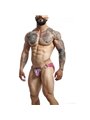 Mob Dungeon Ring Mounted - Pink Leather Jockstrap with Chains