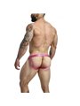 Mob Dungeon Ring Mounted - Pink Leather Jockstrap with Chains