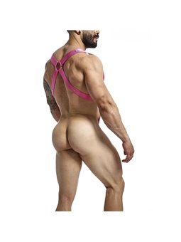 Mob Dngeon - Imbracatura a Croce in Pelle Rosa Taglia Unica