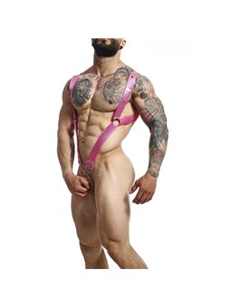 Mob Dngeon - Imbracatura Dritta in Pelle Rosa Taglia Unica