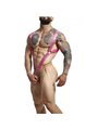Mob Dungeon - Straight Leather Harness Pink One Size
