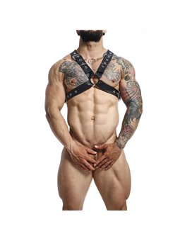 Mob Dungeon Classic Cross Harness - Men's Black Leather Harness