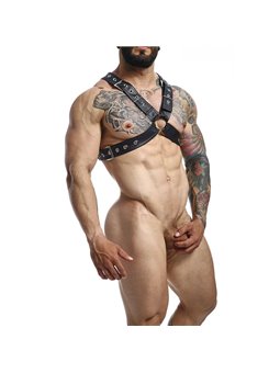 Mob Dungeon Classic Cross Harness - Men's Black Leather Harness