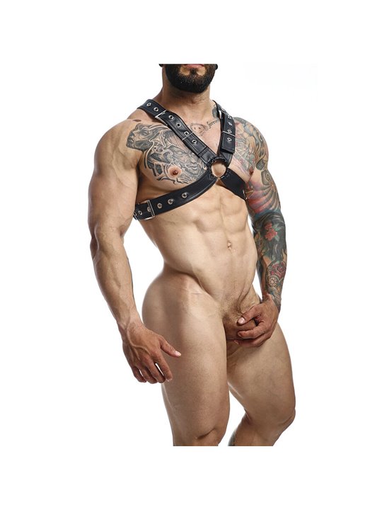 Mob Dngeon Classic Cross Harness - Imbracatura da Uomo in Pelle Nera