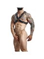 Mob Dngeon Classic Cross Harness - Imbracatura da Uomo in Pelle Nera