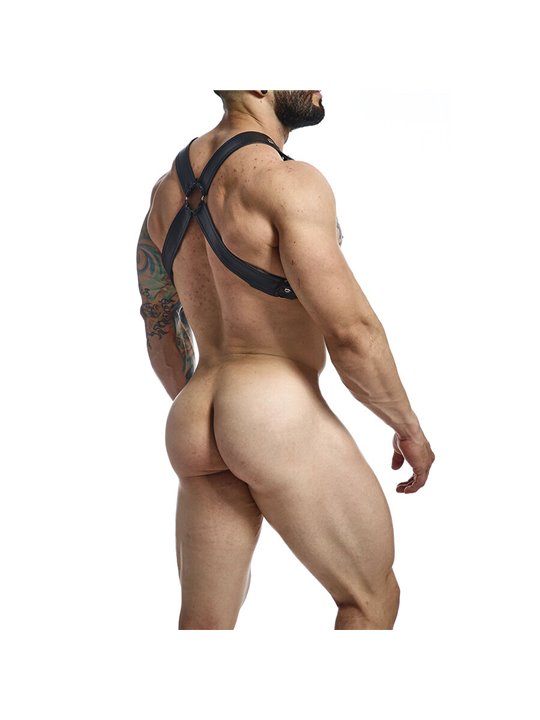 Mob Dngeon Classic Cross Harness - Imbracatura da Uomo in Pelle Nera