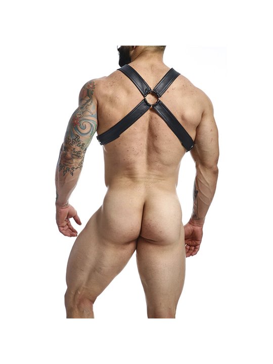 Mob Dngeon Classic Cross Harness - Imbracatura da Uomo in Pelle Nera