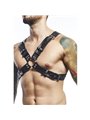 Mob Dngeon Harness Belts Cross - Imbracatura da Uomo in Pelle Nera