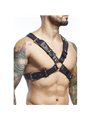 Mob Dngeon Harness Belts Cross - Imbracatura da Uomo in Pelle Nera