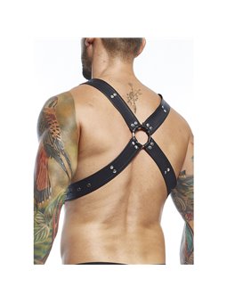 Mob Dngeon Harness Belts Cross - Imbracatura da Uomo in Pelle Nera