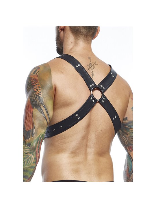 Mob Dngeon Harness Belts Cross - Imbracatura da Uomo in Pelle Nera