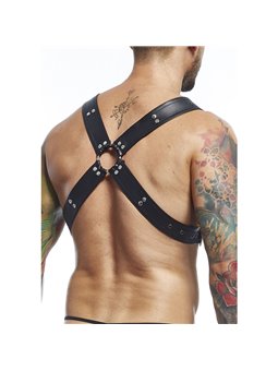 Mob Dungeon Harness Belts Cross - Men's Black Leather Harness