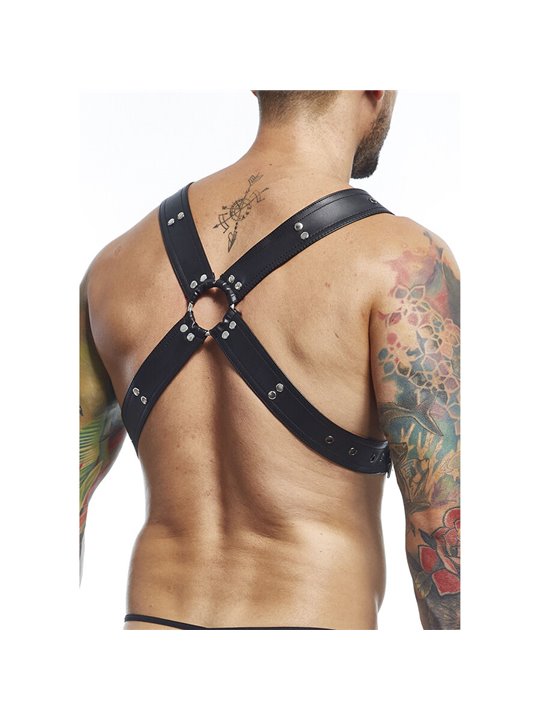 Mob Dngeon Harness Belts Cross - Imbracatura da Uomo in Pelle Nera