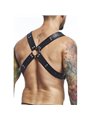 Mob Dungeon Harness Belts Cross - Men's Black Leather Harness