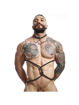 Mob Dungeon - Black Rope Harness with Phallic Ring
