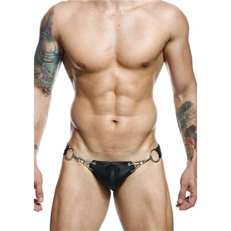 Mob Dungeon Snap Jokstrap - Vegan Leather Black Jockstrap