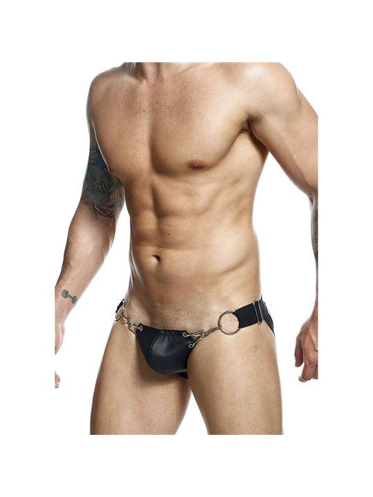 Mob Dungeon Snap Jokstrap - Vegan Leather Black Jockstrap