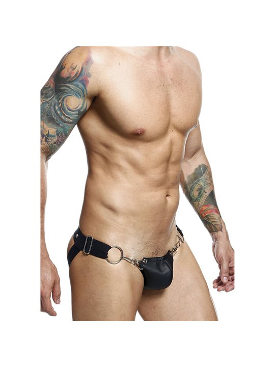 Mob Dungeon Snap Jokstrap - Vegan Leather Black Jockstrap