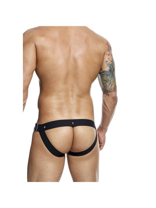 Mob Dungeon Snap Jokstrap - Vegan Leather Black Jockstrap
