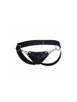Mob Dungeon Snap Jokstrap - Vegan Leather Black Jockstrap