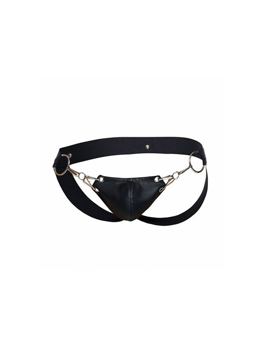 Mob Dungeon Snap Jokstrap - Vegan Leather Black Jockstrap