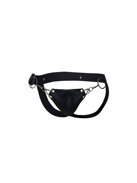 Mob Dungeon Snap Jokstrap - Vegan Leather Black Jockstrap