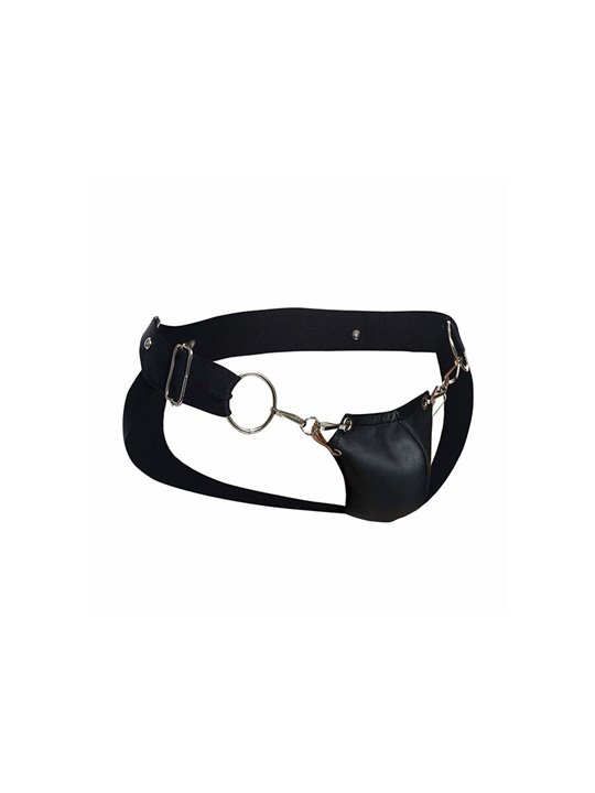 Mob Dungeon Snap Jokstrap - Vegan Leather Black Jockstrap