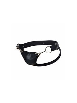 Mob Dungeon Snap Jokstrap - Vegan Leather Black Jockstrap