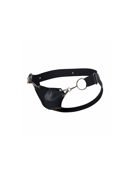 Mob Dungeon Snap Jokstrap - Vegan Leather Black Jockstrap
