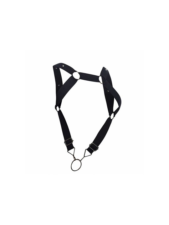 Mob Dungeon Straight Back - Black Leather Harness with Phallic Ring