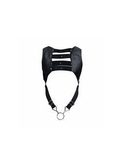 Mob Dngeon - Imbracatura in Pelle Vegana Nera con Anello Fallico