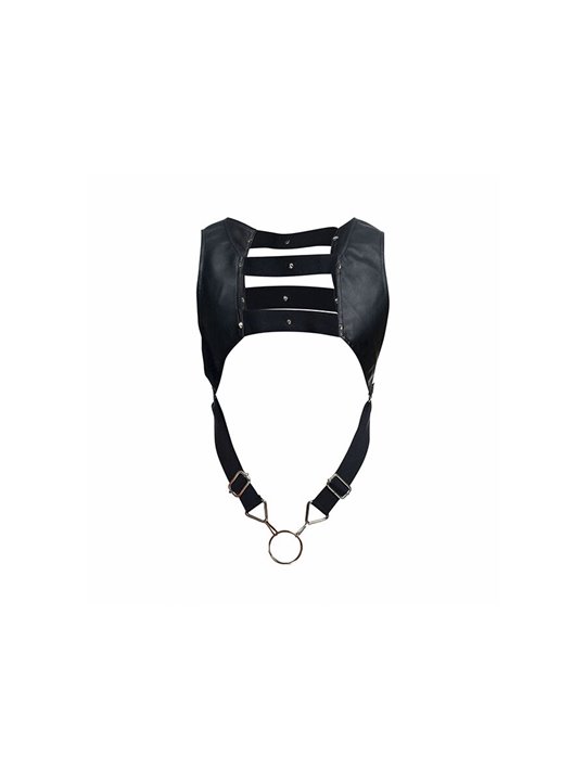 Mob Dngeon - Imbracatura in Pelle Vegana Nera con Anello Fallico