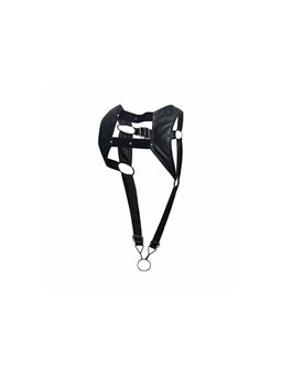 Mob Dngeon - Imbracatura in Pelle Vegana Nera con Anello Fallico