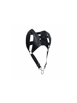 Mob Dngeon - Imbracatura in Pelle Vegana Nera con Anello Fallico