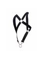 Mob Dungeon - Black Cross Leather Harness with Phallic Ring One Size