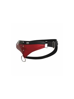 Mob Dungeon Jockstrap - Red Color Jockstrap with Phallic Ring