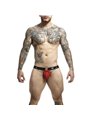 Mob Dungeon Jockstrap - Red Vegan Leather Jockstrap with Chains