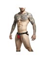 Mob Dungeon Jockstrap - Red Vegan Leather Jockstrap with Chains