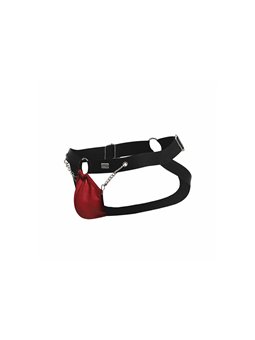 Mob Dungeon Jockstrap - Red Vegan Leather Jockstrap with Chains
