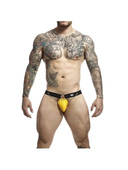 Mob Dngeon Jockstrap - Sospensorio in Pelle Vegana Gialla con Catene