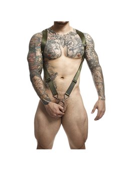 Mob Dungeon - Green Straight Back Harness One Size