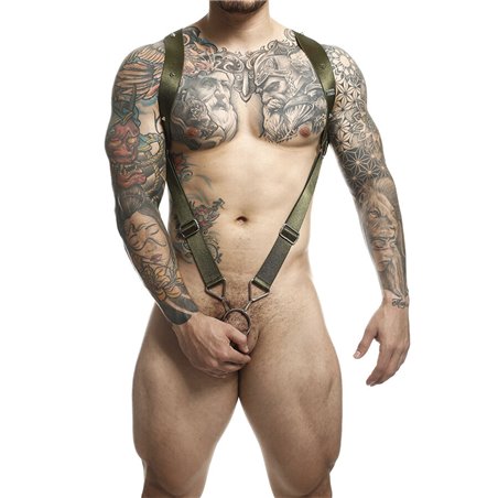Mob Dungeon - Green Straight Back Harness One Size