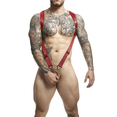 Mob Dungeon - Red Straight Back Harness One Size