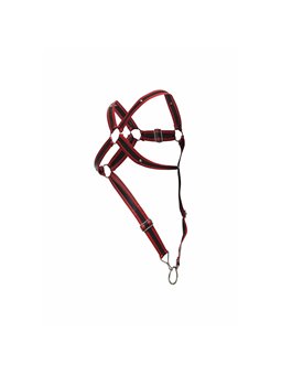 Mob Dngeon - Imbracatura a Croce Rossa con Anello Fallico Taglia Unica