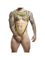 Mob Dungeon - Yellow Cross Leather Harness with Phallic Ring One Size