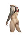 Mob Dungeon - Red Leather Harness with Phallic Ring One Size
