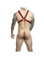 Mob Dungeon - Red Harness with Silver Chains One Size